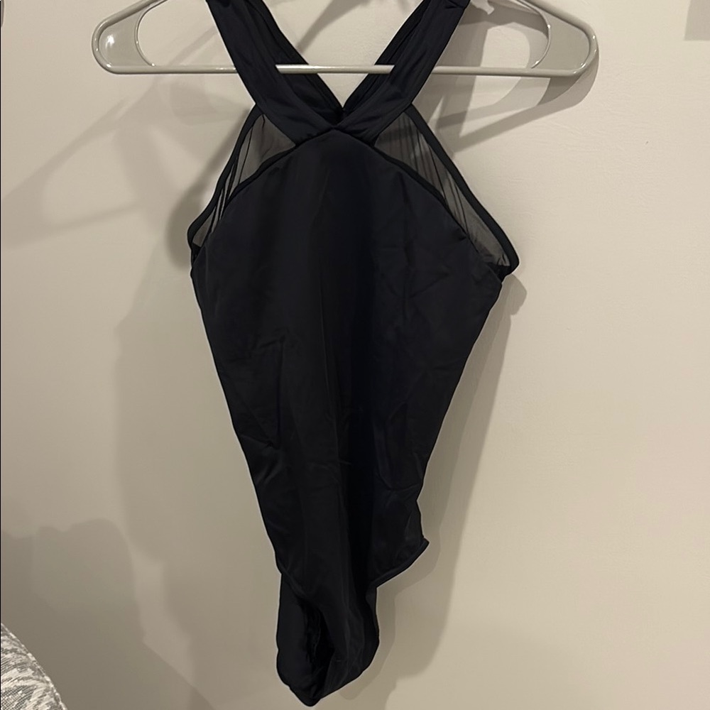 Weissmans Women’s Black Halter/Sheer Leotard M